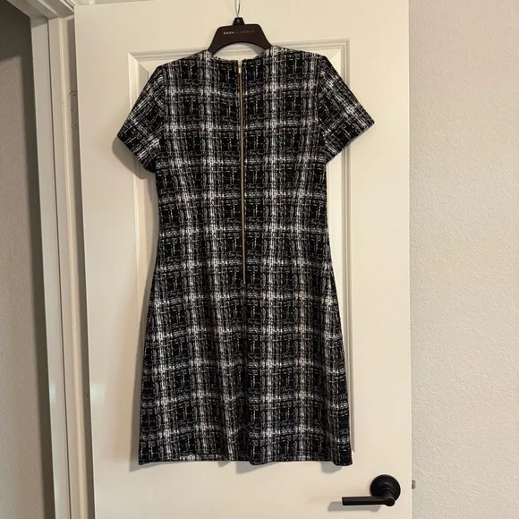 NWOT CALVIN KLEIN TWEED/PLAID DRESS SIZE 8 - Picture 2 of 3